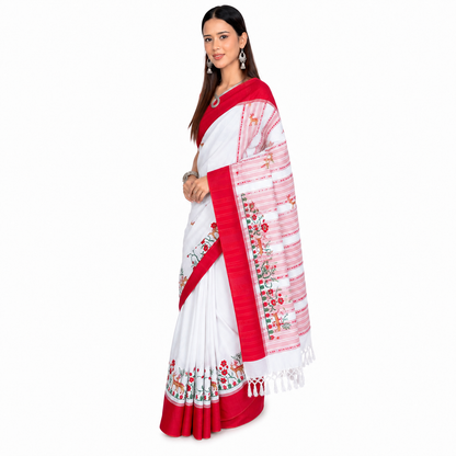 Johar Tribal Mart Adivasi Deer Work Embroidery Saree
