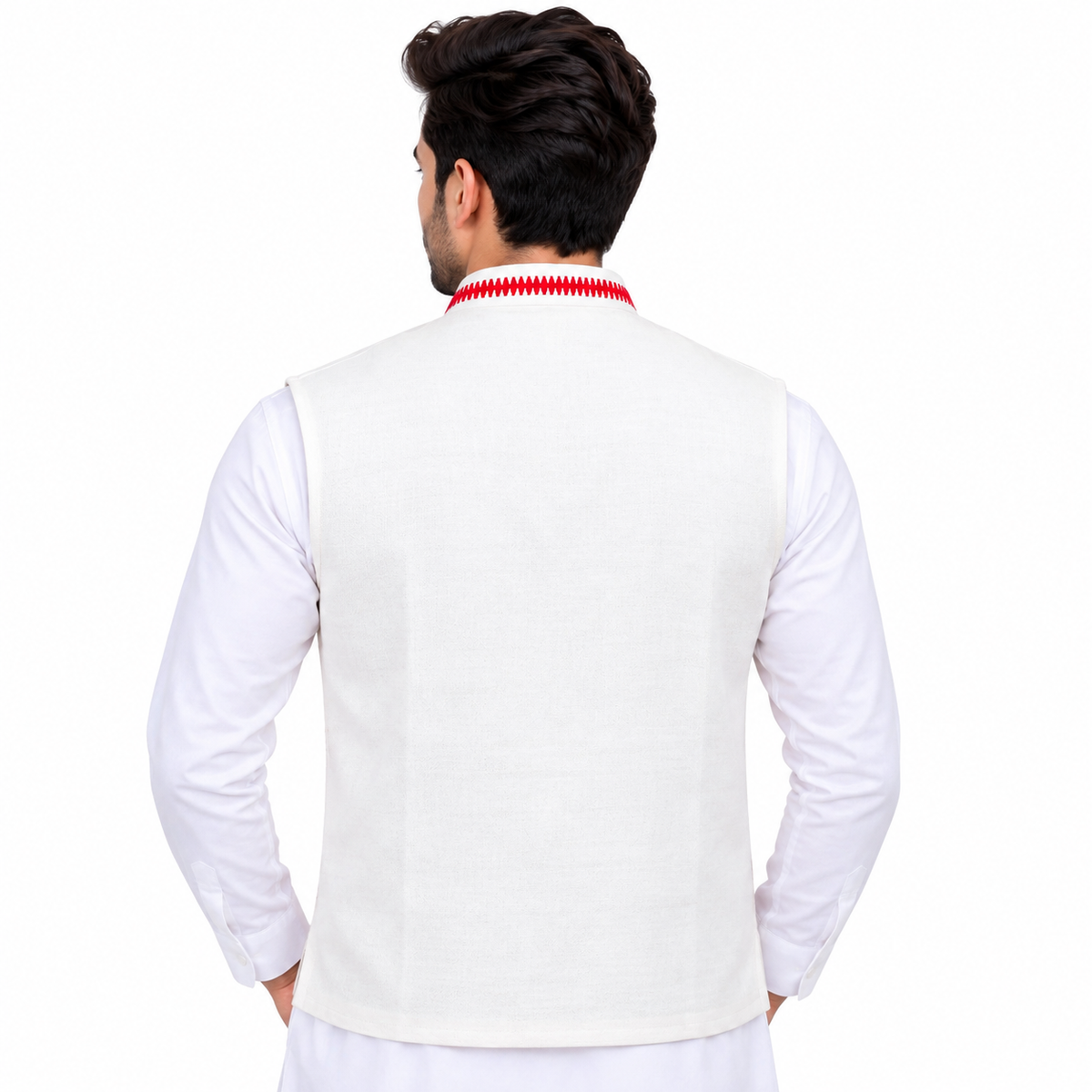 Johar Tribal Mart Men’s Khadi Cotton Tribal Design Bundi – Traditional Ethnic Wear D01